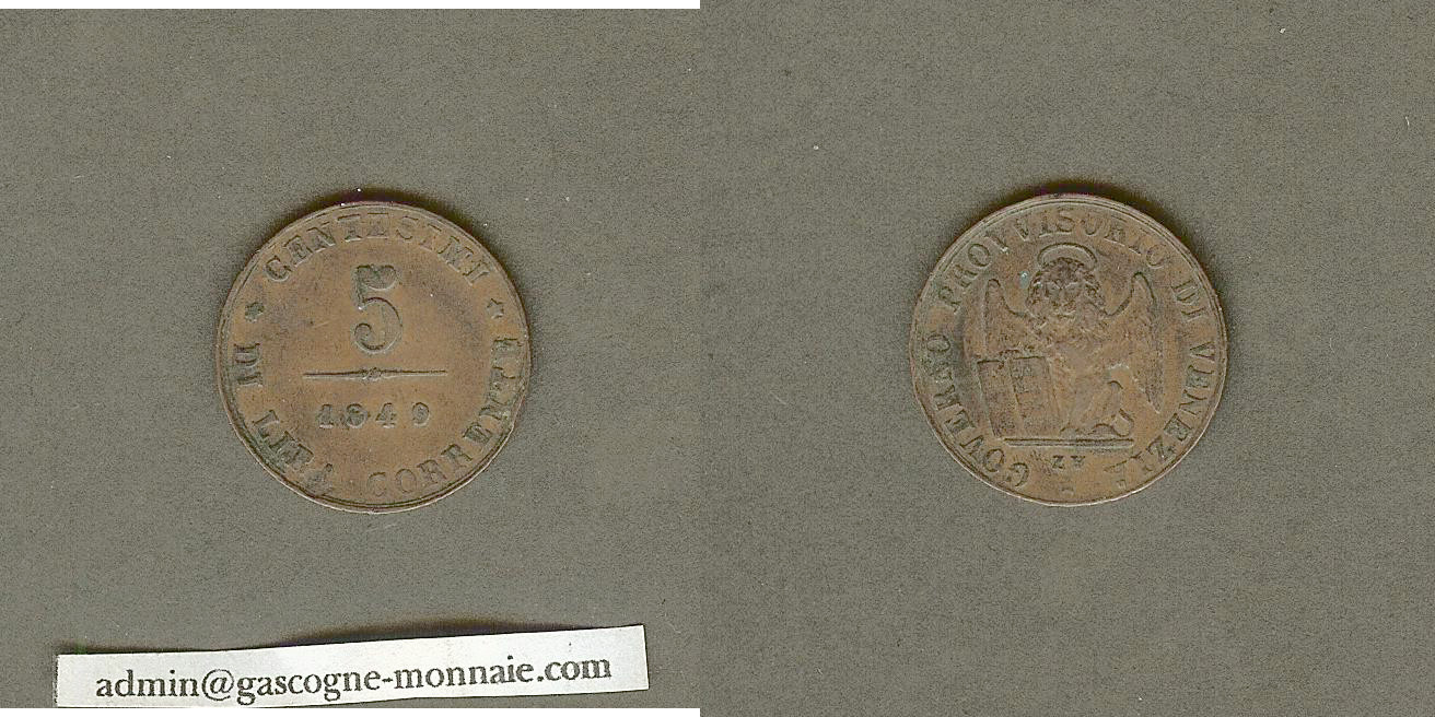 Italy Venice 5 centesimi 1849 VF+